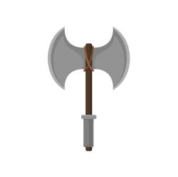 double-bladed-battle-axe-with-wooden-handle-vector-23541180